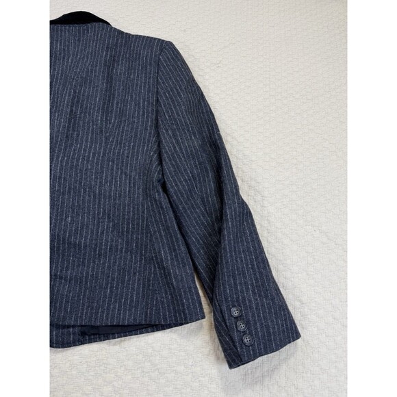 Evan Picone Lord & Taylor Pinstripe Blazer Velvet Collar Vintage | Size 12 - Picture 10 of 14